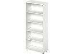 Schäfer Shop Genius Regal TETRIS WOOD, 5 OH, Höhe inkl. Gleiter, B 800 mm, weiss