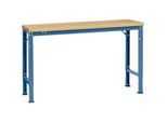Manuflex Grundtisch UNIVERSAL Spezial, 1500 x 800 mm, Multiplex natur, brillantblau