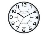 UNILUX Pop Wanduhr mit leisem Quarz-Uhrwerk, Ø 30 cm, ABS-Kunststoffrahmen, schwarz