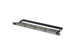 DIGITUS DN-91624S-SL-SH - Patch Panel - CAT 6 - STP - RJ-45 X 24 - Schwarz, RAL 9005