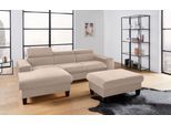 COTTA Polstergarnitur »Morven«, (Set), Set: bestehend aus Ecksofa und Hocker, Kopfteilverstellung
