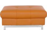 Hocker COTTA "Chef", braun (amber), B:100cm H:46cm T:65cm, 100% Echtleder, Hocker, Hocker, mit edlen Metallfüßen