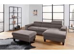 COTTA Polstergarnitur »Morven«, (Set), Set: bestehend aus Ecksofa und Hocker, Kopfteilverstellung