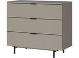 Kommode GERMANIA "Tomino, Schubkastenkommode", grau (steingrau), B:105cm H:92cm T:54cm, Holzwerkstoff, Sideboards, Kommode, mit gedämpften Schubladen, B/H/T 105/92/54 cm, Metallsockel