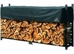 Kaminholzregal SHELTERLOGIC, schwarz, B:239cm H:119cm T:36cm, Polyester, Stahl, Kaminholzlager, Kaminholzregal
