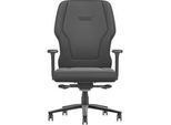 Interstuhl Bürostuhl XXL112, T-Armlehnen, Synchronmechanik, Schiebesitz, Lordosenstütze, Lederbezug, schwarz/schwarz