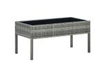 vidaXL Gartentisch Grau 75x40x37 cm Poly Rattan