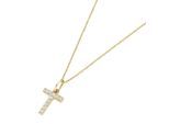 Kette mit Anhänger LUIGI MERANO "Anhänger Buchstabe T mit Zirkonia, Gold 375", gold, Halsketten, Damen, 45cm, Gelbgold 375