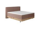 Valnatura Boxspringbett , Altrosa , Textil , Eiche , massiv , H2 + H3 , 7-Zonen , 160x200 cm , Fsc, Made in Eu , Bettkasten, gepolstertes Kopfteil, Federkernmatratze, Stoffauswahl, Topper durchgehend, in verschiedenen Größen erhältlich, Härtegradauswahl, Matratze geteilt , Holzmöbel, Holzbetten, Boxspringbetten Holz