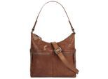 Umhängetasche SPIKES & SPARROW, Damen, Gr. B/H/T: 24cm x 24cm x 5cm onesize, braun (cognac), Leder, leicht glänzend, unifarben, Taschen Umhängetasche, echt Leder