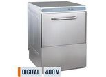 GastroHero Geschirrspülmaschine PROFI Digital 50x50 cm Korbmaß, mit Reiniger- & Klarspüldosierer, mit Ablaufpumpe & Enthärter, Made in Europe, 400 Volt
