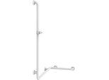 Duschhandlauf Normbau mit Brausehalterstange, inkl Befestigung, weiß, 763 x 400 x 1158 mm - 0486210019