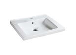 Waschtisch TRENDY 610 x 115 x 510 mm, 1 Hahnloch, Keramik, weiß - 93 707 39