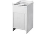 Waschtrog mit Unterschrank mit Jalousietür, 500 x 500 x 850 mm