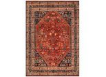 Cazaris Orientteppich , Multicolor, Rostfarben , Textil , orientalisch , rechteckig , 70x140 cm , Care & Fair, AZO-frei, Handmade in India , für Fußbodenheizung geeignet, in verschiedenen Größen erhältlich, leicht zusammenrollbar , Teppiche und Böden, Teppiche, Orientteppiche