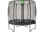 Gartentrampolin EXIT "Allure Premium, schwarz", schwarz (schwarz, grün), Trampoline, Kinder, Ø 253cm, mit Sicherheitsnetz