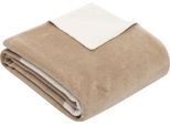 Wohndecke S.OLIVER "Kuscheldecke s.Oliver", beige (beige, wollweiß), B:150cm L:200cm, Baumwolle, Polyacryl, Polyester, Wohndecken, Wohndecke, mit abstraktem Design