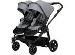 Zwillingswagen HARTAN "Two Select Outdoor", Baby, grau (graphit), Obermaterial: 100% Polypropylen. Innenfutter: 100% Baumwolle, Kinderwagen, inkluisve Handbremse; Luftkammerräder; Made in Germany