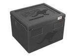 Thermobox Kängabox® Expert GN 1/2, Volumen 15 l, Tragegriffe, stapelbar, mit Deckel, wiederverwendbar, L 390 x B 330 x H 230 mm, EPP, schwarz