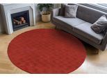 Teppich OBSESSION "Diamond Cut 800", rot, H:30mm Ø:200cm, Polyester, Teppiche, Teppich, Uni Farben, Hoch-Tief Effekt, weich & kuschelig