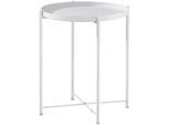 Carryhome Beistelltisch , Weiß , Metall , rund , rund , 47.5x53x47.5 cm , abnehmbares Tablett , Wohnzimmer, Wohnzimmertische, Beistelltische, Beistelltische Metall