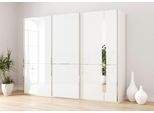 Schwebetürenschrank MUSTERRING "Imola W", weiß, B:278,9cm H:236cm T:67cm, Floatglas, Holzwerkstoff, Schränke, Schwebetürenschrank, inkl. Einlegeböden und Kleiderstangen, mit Glastüren inkl. Zierspiegel