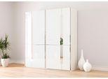 Schwebetürenschrank MUSTERRING "Imola W", weiß, B:197,3cm H:217cm T:67cm, Floatglas, Holzwerkstoff, Schränke, Schwebetürenschrank, inkl. Einlegeböden und Kleiderstangen, mit Glastüren inkl. Zierspiegel