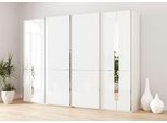 Schwebetürenschrank MUSTERRING "Imola W", weiß, B:296,3cm H:236cm T:67cm, Floatglas, Holzwerkstoff, Schränke, Schwebetürenschrank, inkl. Einlegeböden und Kleiderstangen, mit Glastüren inkl. Zierspiegel