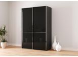 Schwebetürenschrank MUSTERRING "Imola W", grau (graphit), B:148,9cm H:217cm T:67cm, Floatglas, Holzwerkstoff, Schränke, Schwebetürenschrank, inkl. Einlegeböden und Kleiderstangen, mit Glastüren und Aufleistungen