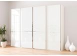 Schwebetürenschrank MUSTERRING "Imola W", weiß, B:296,3cm H:217cm T:67cm, Floatglas, Holzwerkstoff, Schränke, Schwebetürenschrank, inkl. Einlegeböden und Kleiderstangen, mit Glastüren und Aufleistungen