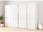 Schwebetürenschrank MUSTERRING "Imola W", weiß, B:327,9cm H:217cm T:67cm, Floatglas, Holzwerkstoff, Schränke, Schwebetürenschrank, inkl. Einlegeböden und Kleiderstangen, mit Glastüren und Aufleistungen