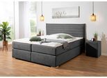 Boxspringbett HOME AFFAIRE "Östermoor", grau (anthrazit), B:178cm L:205cm, Komplettbetten, Boxspringbett, in H2, H3 oder H4 erhältlich