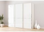 Schwebetürenschrank MUSTERRING "Imola W", weiß, B:246,3cm H:217cm T:67cm, Floatglas, Holzwerkstoff, Schränke, Schwebetürenschrank, inkl. Einlegeböden und Kleiderstangen, mit Glastüren und Aufleistungen