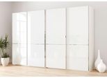 Schwebetürenschrank MUSTERRING "Imola W", weiß, B:327,9cm H:236cm T:67cm, Floatglas, Holzwerkstoff, Schränke, Schwebetürenschrank, inkl. Einlegeböden und Kleiderstangen, mit Glastüren und Aufleistungen