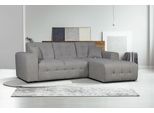 Ecksofa HOME AFFAIRE "Nosia L-Form", grau (hellgrau), B:234cm H:85cm T:163cm, 100% Polyester, Sofas, Ecksofa, incl. 2 Zierkissen, mit feiner Steppung