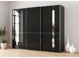 Schwebetürenschrank MUSTERRING "Imola W", grau (graphit), B:278,9cm H:236cm T:67cm, Floatglas, Holzwerkstoff, Schränke, Schwebetürenschrank, inkl. Einlegeböden und Kleiderstangen, mit Glastüren inkl. Zierspiegel