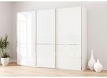 Schwebetürenschrank MUSTERRING "Imola W", weiß, B:278,9cm H:236cm T:67cm, Floatglas, Holzwerkstoff, Schränke, Schwebetürenschrank, inkl. Einlegeböden und Kleiderstangen, mit Glastüren und Aufleistungen