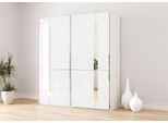 Schwebetürenschrank MUSTERRING "Imola W", weiß, B:197,3cm H:236cm T:67cm, Floatglas, Holzwerkstoff, Schränke, Schwebetürenschrank, inkl. Einlegeböden und Kleiderstangen, mit Glastüren inkl. Zierspiegel