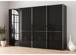 Schwebetürenschrank MUSTERRING "Imola W", grau (graphit), B:327,9cm H:236cm T:67cm, Floatglas, Holzwerkstoff, Schränke, Schwebetürenschrank, inkl. Einlegeböden und Kleiderstangen, mit Glastüren und Aufleistungen
