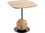Xxxl Beistelltisch , Schwarz, Akaziefarben , Holz, Metall , Akazie , massiv , quadratisch , Säule, rund , 45x50x45 cm , Wohnzimmer, Wohnzimmertische, Beistelltische, Beistelltische Metall