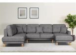Home affaire Wohnlandschaft "TRIPLO U-Form wahlweise mit Schlaffunktion, B/T/H: 310/192/90 cm" Schlafsofa, auch mit Bettkasten, Steppung im Rückenkissen