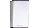 Hängeschrank WELLTIME "Sanremo", silber (weiß matt, eichefarben rauchsilber), B:32cm H:21cm T:60cm, Schränke, Badschrank mit 2 Fächern in Weiß/Rauchsilber - (B/T/H) 32/21/60 cm