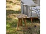 Outdoor-Ablagetisch Katrine aus massivem, recyceltem Teakholz