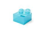 LEGO Storage Brick 4 Top Lid Glitter Light Blue