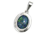 Kettenanhänger JOBO "Anhänger oval", weiß (weißgold 585), Schmuckanhänger, Damen, Weißgold 585, Kettenanhänger, 585 Weißgold mit Opal-Triplette