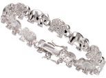 Armband FIRETTI "Schmuck Geschenk Silber 925 Armschmuck Armkette Elefanten", silber (silberfarben, weiß), Armbänder, Damen, 19cm, Silber 925 (Sterlingsilber), Armband, mit Zirkonia (synth.)