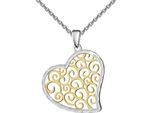 Kette mit Anhänger FIRETTI "Schmuck Geschenk Silber 925 Halsschmuck Ankerkette Anhänger Herz", gold (silberfarben, gelbgoldfarben), Halsketten, Damen, Silber 925 (Sterlingsilber), L: 45 B: 1,1mm, Made in Germany, B:1,1mm