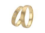 Trauring FIRETTI "Schmuck Geschenk Gold 375 Hochzeit Ehering "LIEBE" Sterne" Gr. 20, gold (gelbgoldfarben), Fingerringe, Damen, 20, 0,03 SI = kleine Einschlüsse mit Brillanten, Gelbgold 375, 4mm, Trauring, Made in Germany, wahlweise mit oder ohne Brillanten