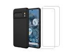 Hülle Google Pixel 8 Pro und 2 schutzfolien - Silikon - Schwarz
