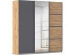 Kleiderschrank RAUCH "Schwebetürenschrank OTTO ́s Choice Garderobe Schrank TOP ANGEBOT Avola", grau (eiche artisan, graumetallic), B:203cm H:229cm T:62cm, Holzwerkstoff, Schränke, mit eleganten Zierleisten in Chrom, Schwarz oder Weiß MADE IN GERMANY